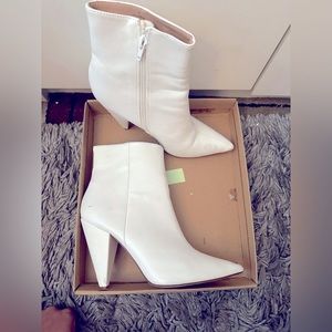 White heeled bootie